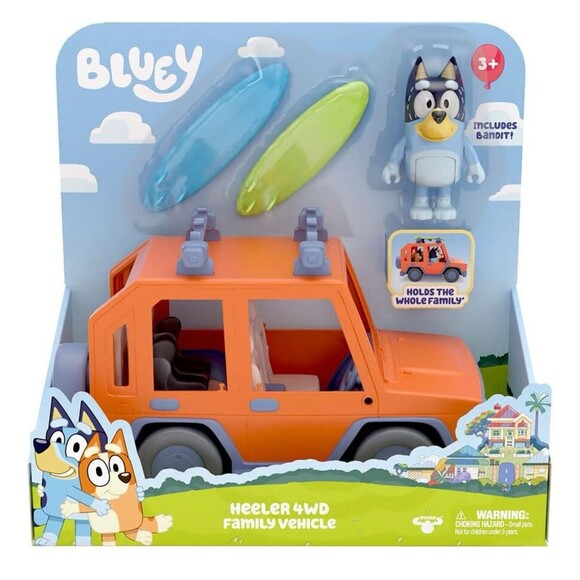 Bluey Heeler 4WD Family Vehicle With 2 Surfboards & Bandit NEW - Picture 1 of 3